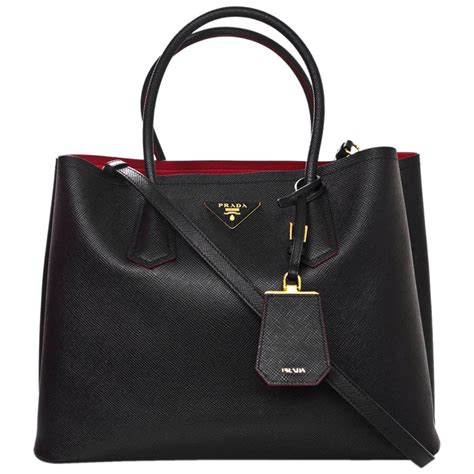 prada bag black with red lining